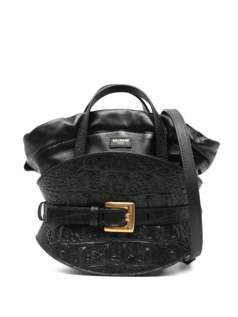 Balmain crocodile-effect shoulder bag
