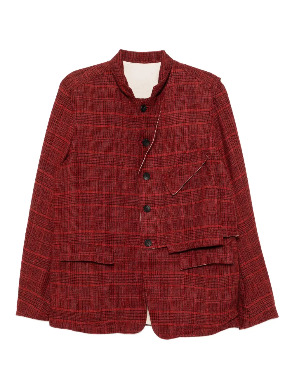 The Viridi-Anne checked blazer | Red | Image 1