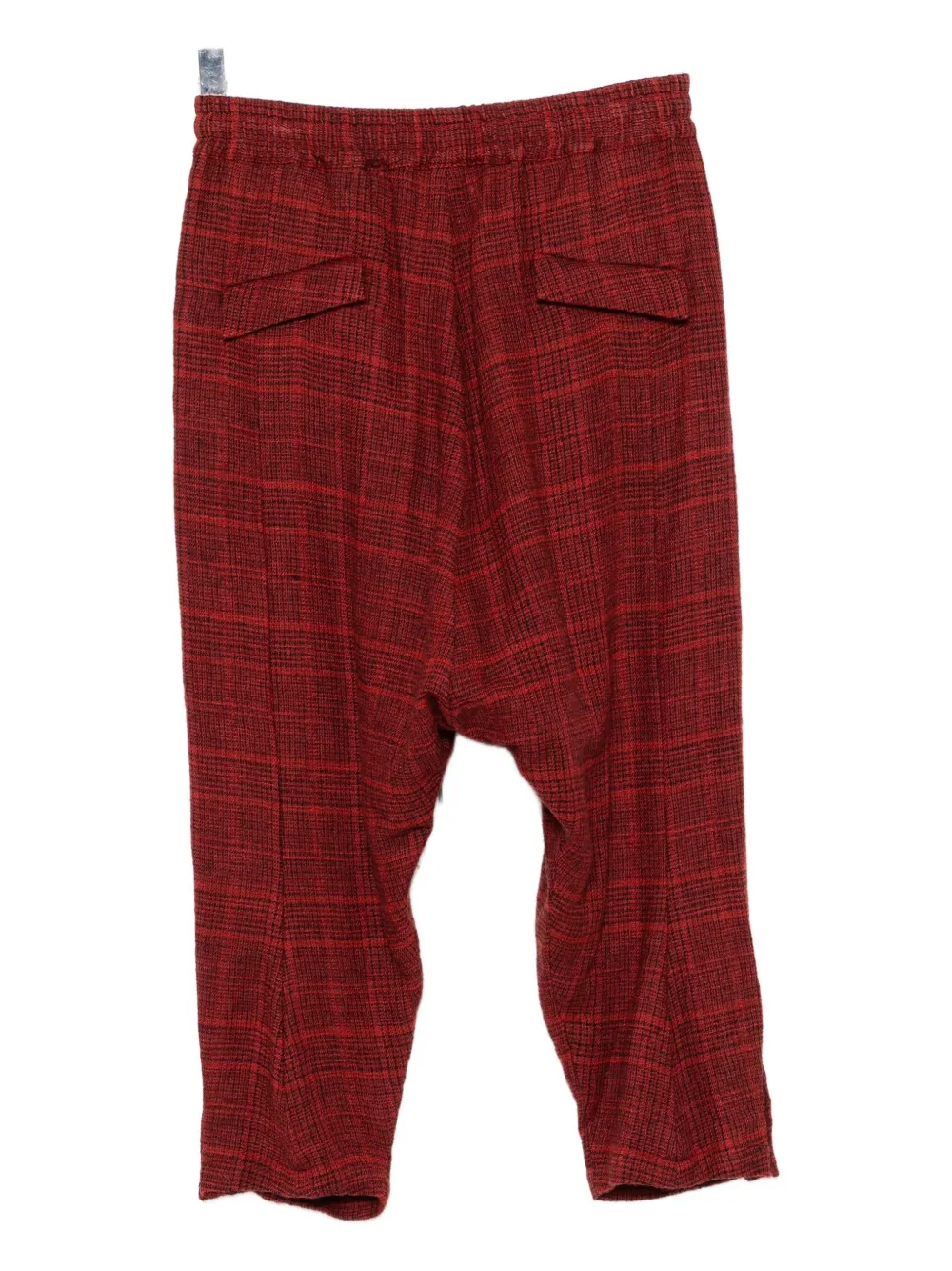 The Viridi-Anne Geruite broek met verlaagd kruis - Rood
