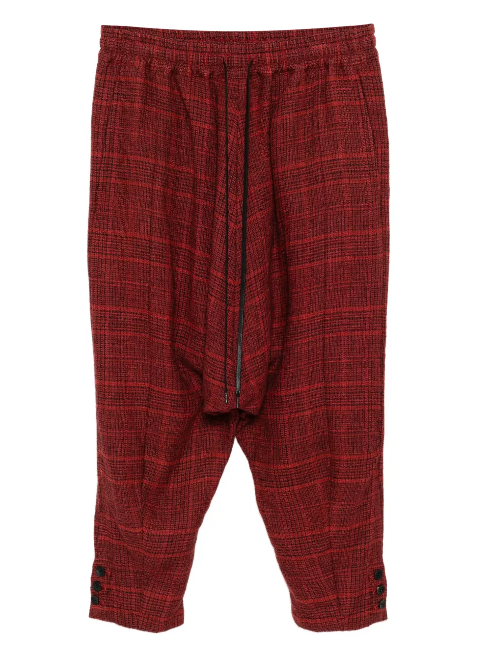 The Viridi-Anne checked drop-crotch trousers | Red | Image 1