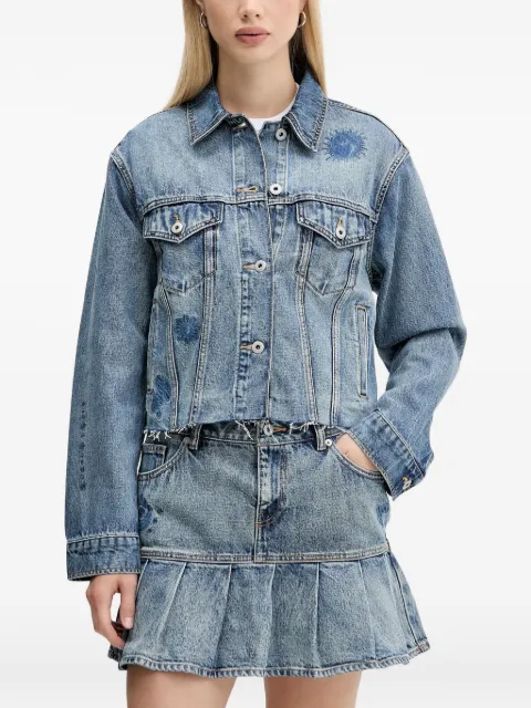 HUGO embroidered-motif denim jacket