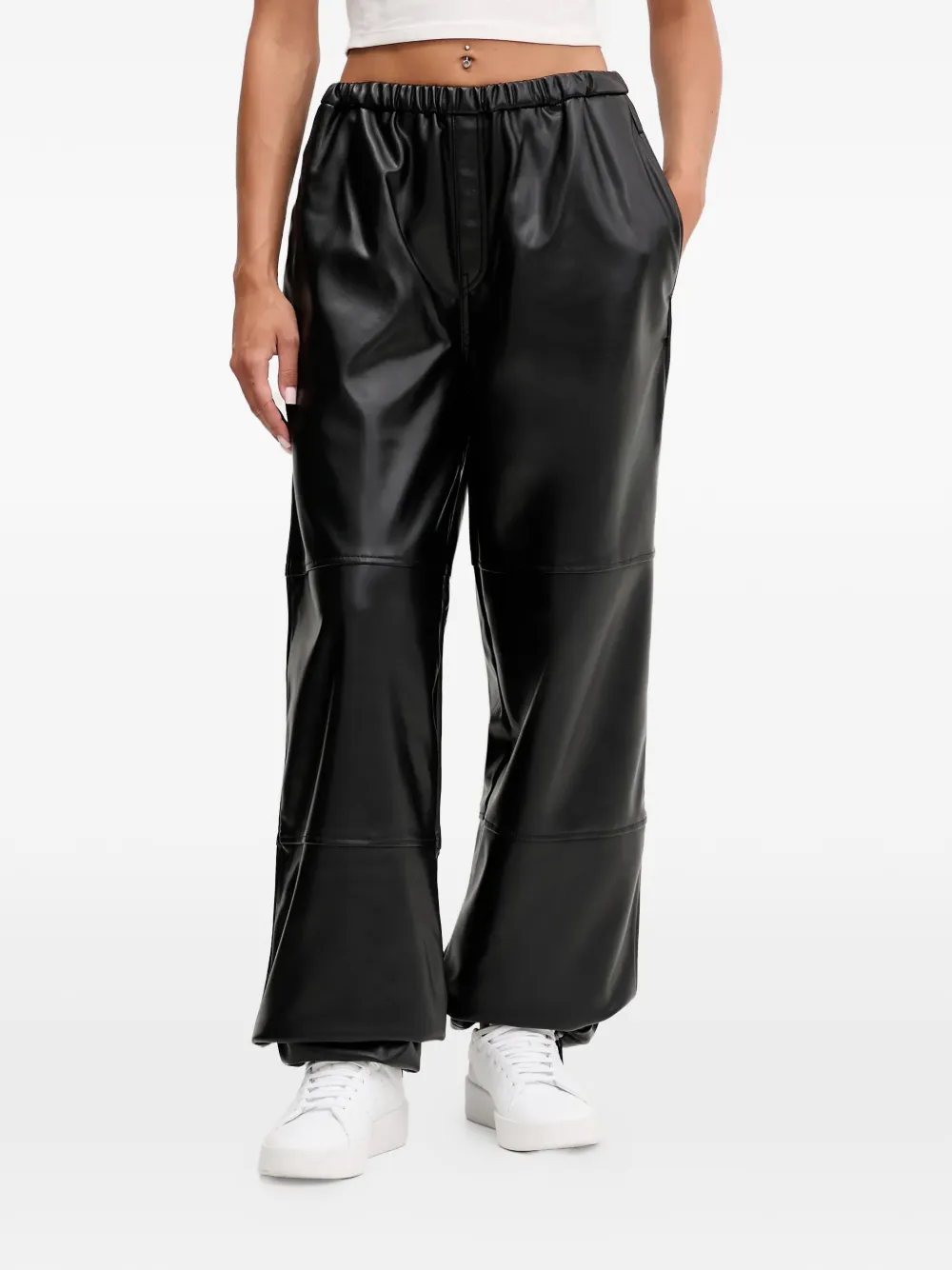 Hugo Boss Logo-embroidered Trousers In Black