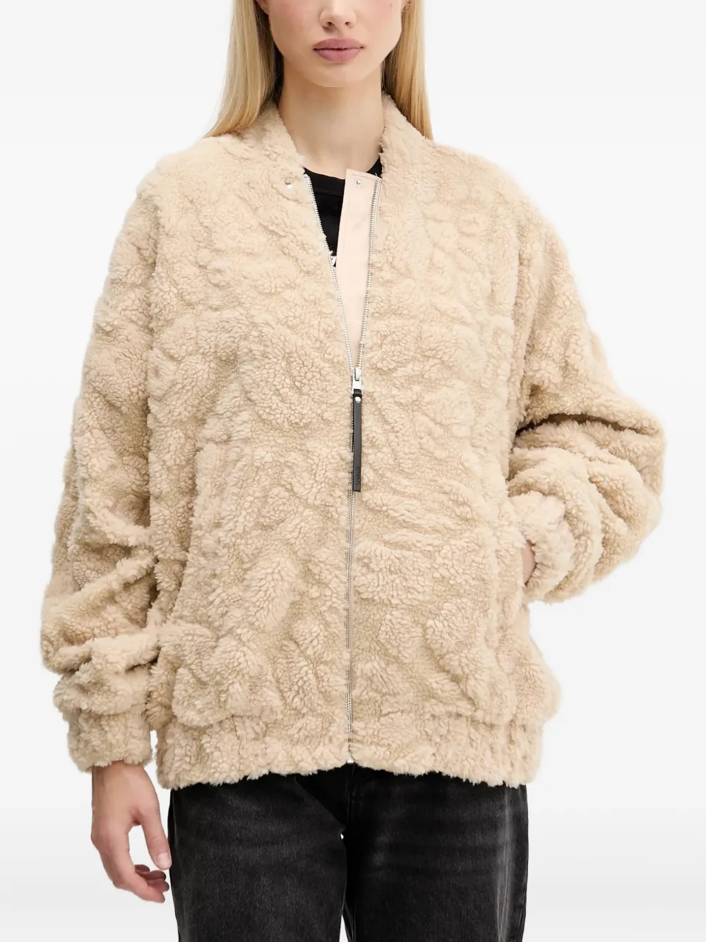 HUGO textured zipped jacket | Braun | Image 1