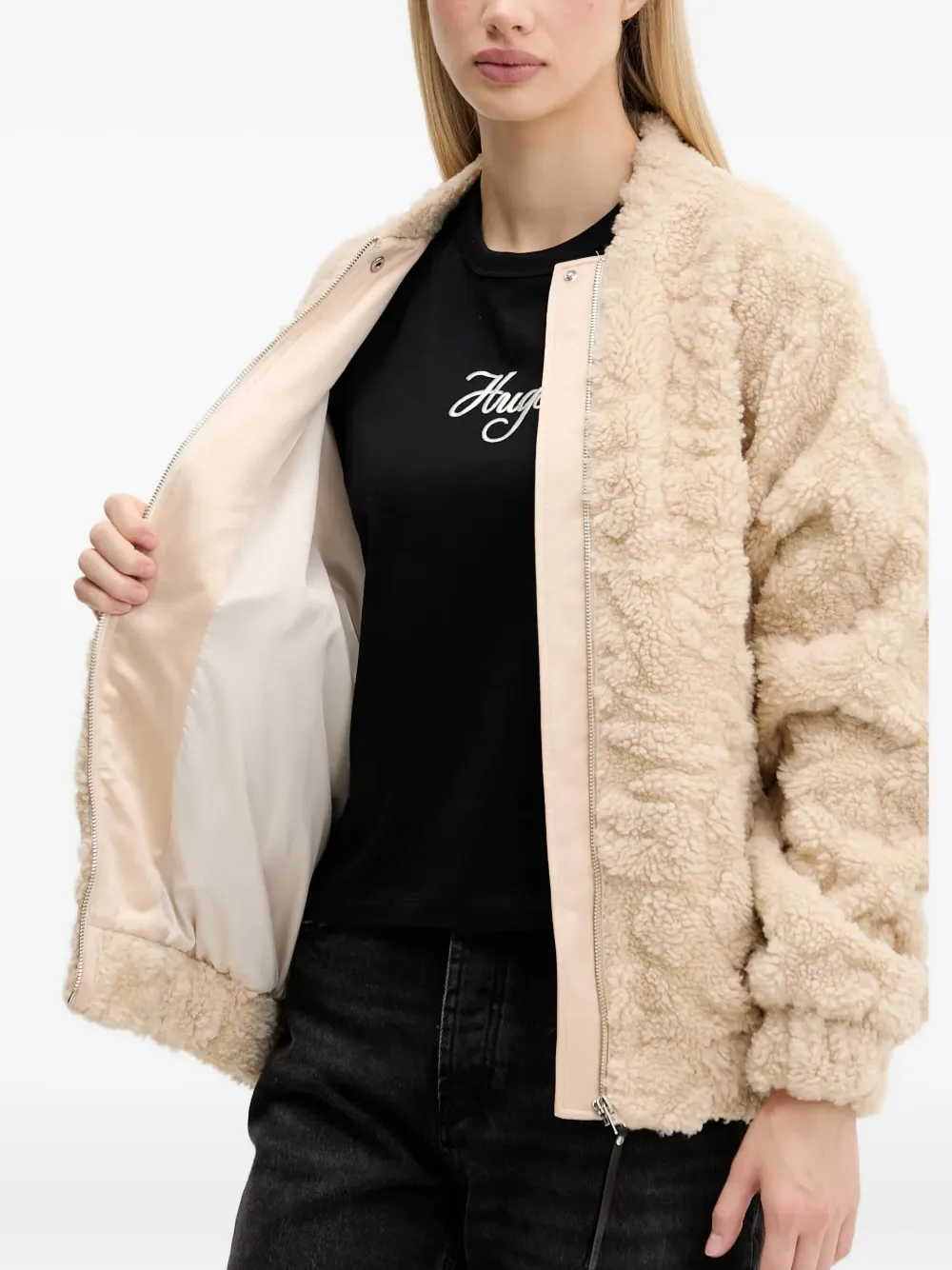 HUGO Jas met rits Bruin