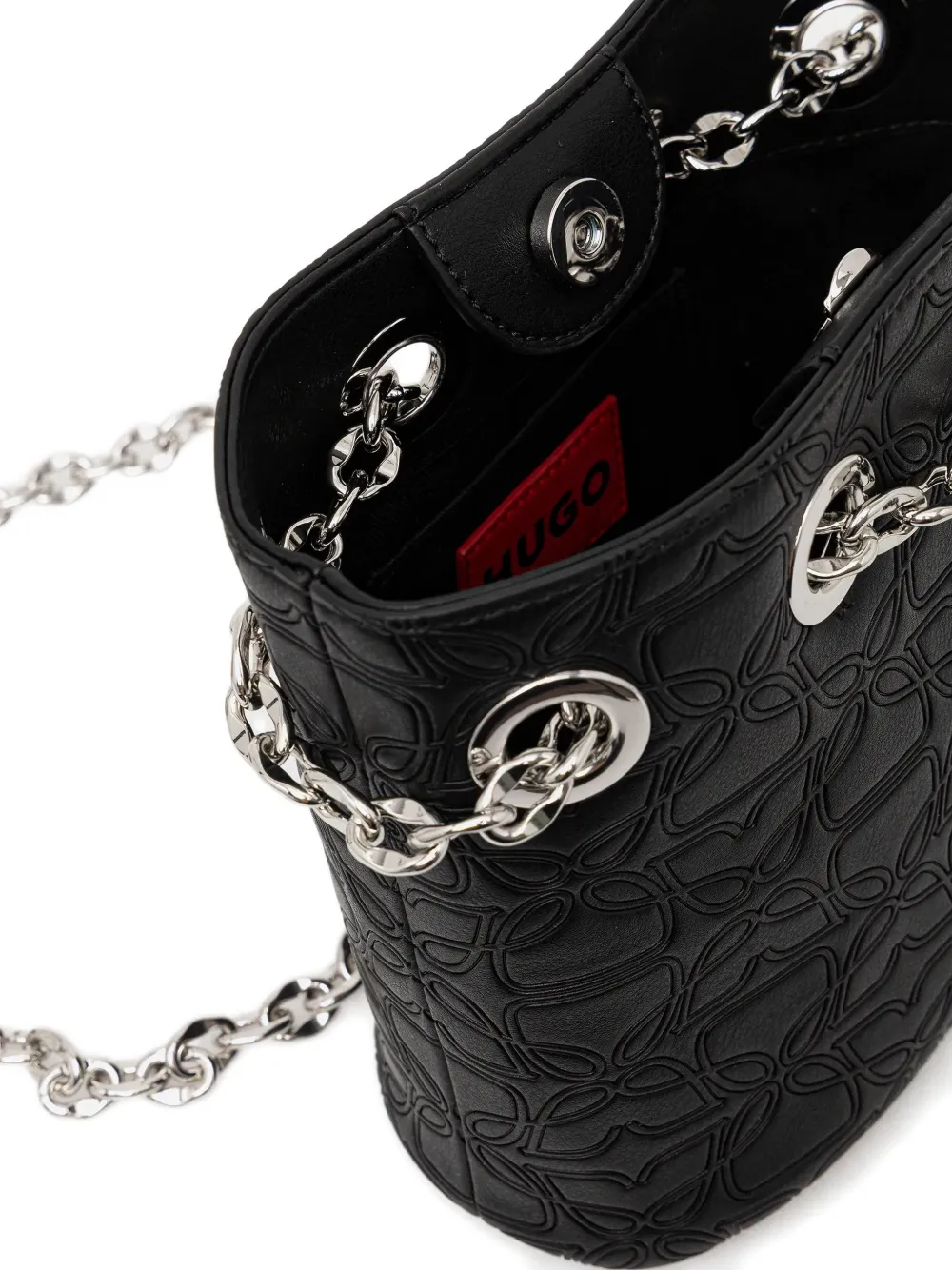 HUGO Crossbodytas met kettinghengsel Zwart