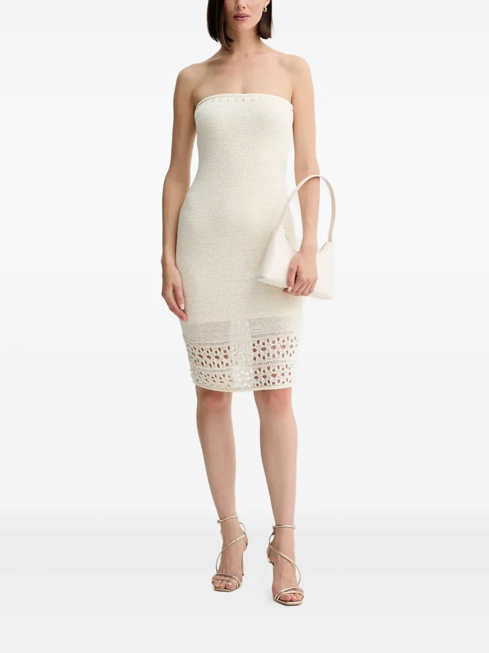GUESS USA Leah strapless midi dress - Beige