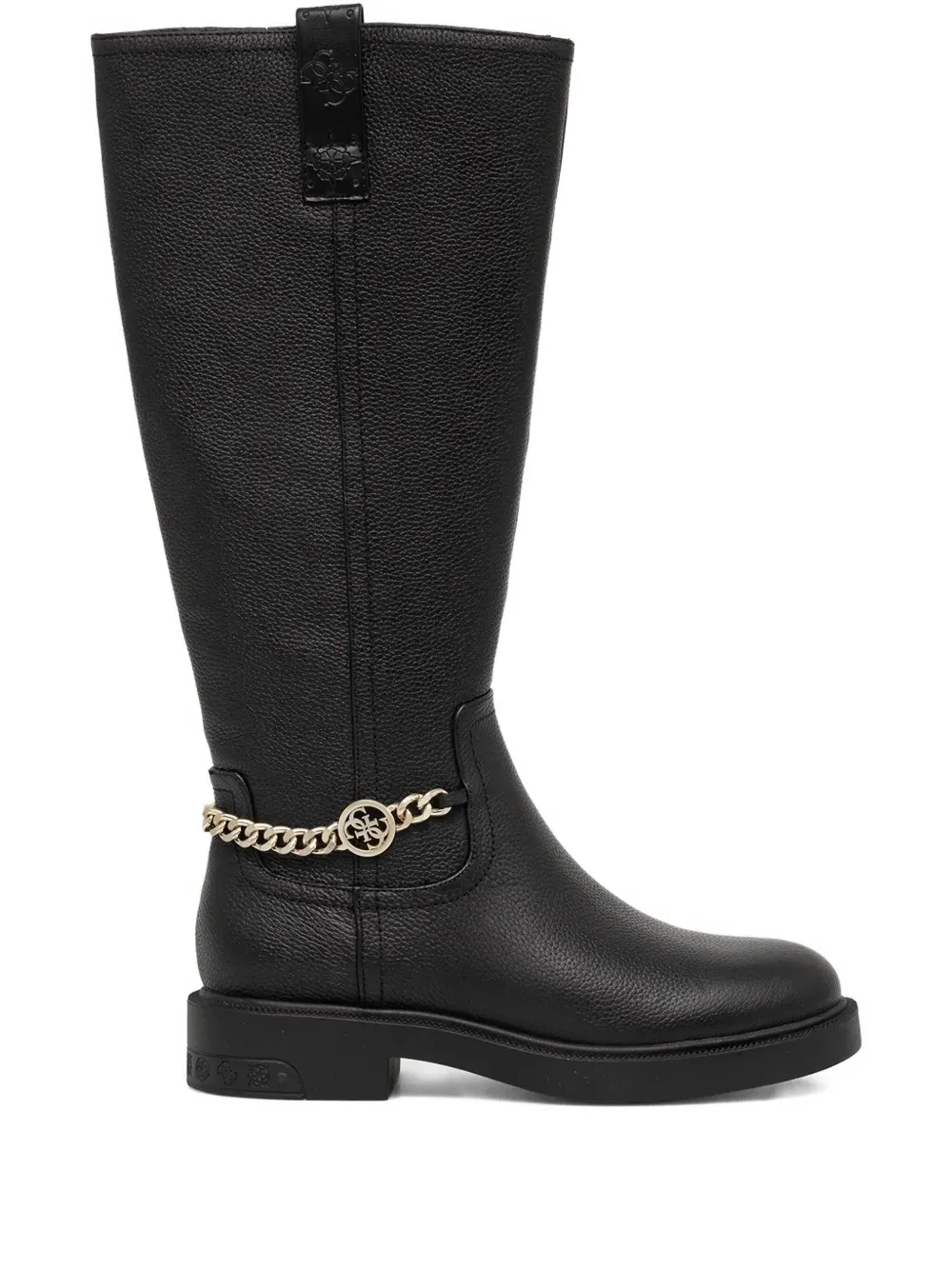 Guess Usa 35mm Fyonal Chain-detail Boots In Black