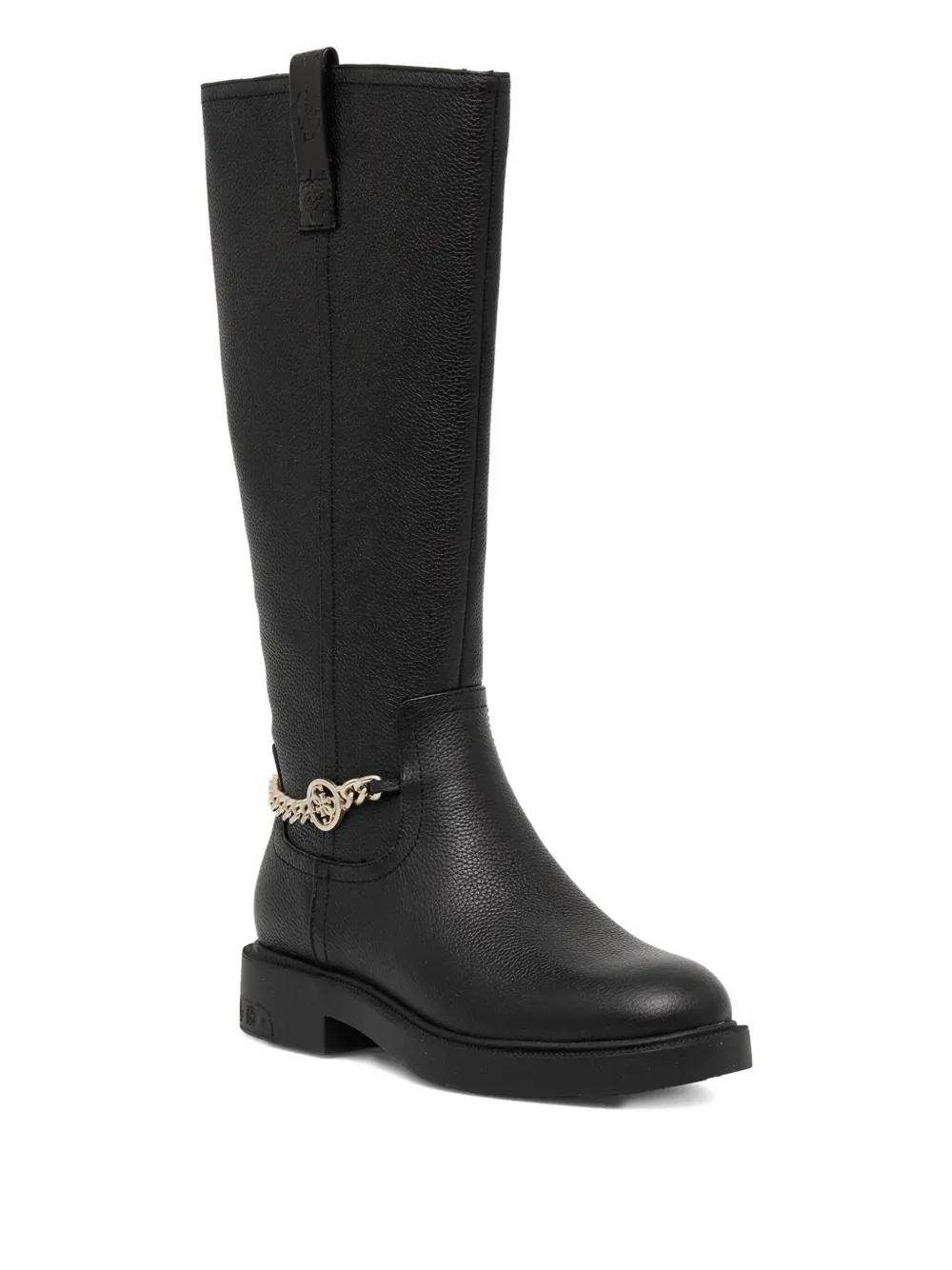Guess Usa 35mm Fyonal Chain-detail Boots In Black