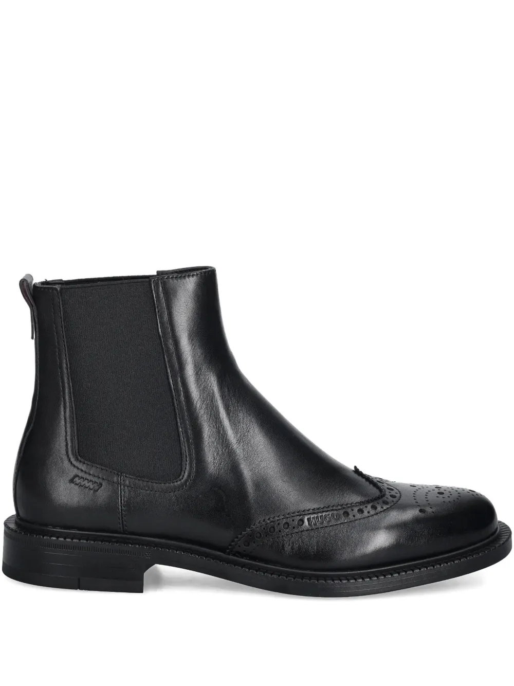 HUGO Lysander brogue-detail panel boots | Black | Image 1