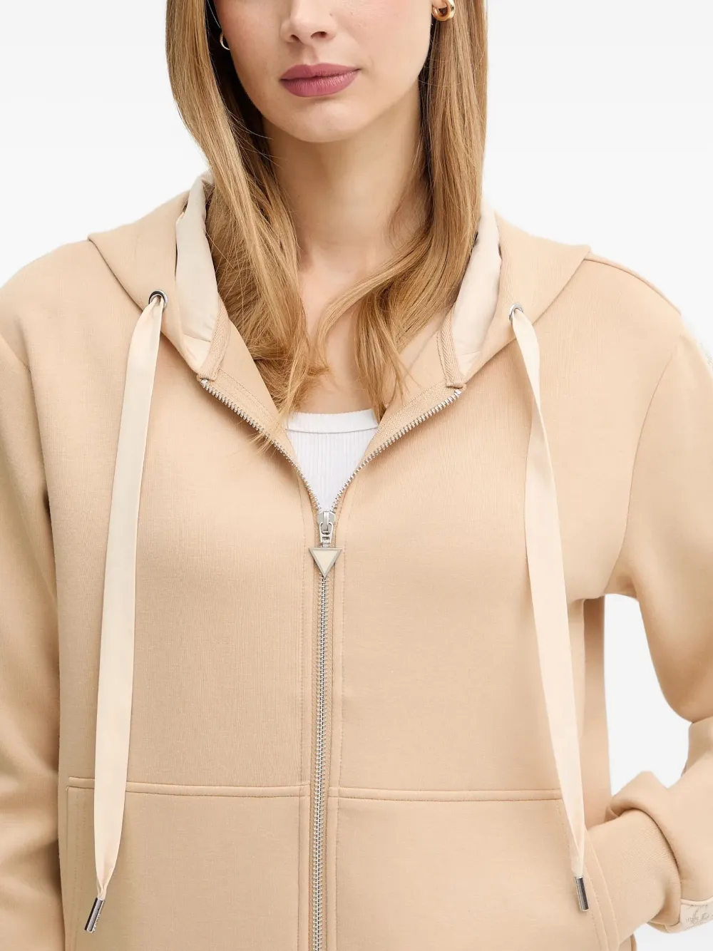 Guess Usa Zip Hoodie In Neutral