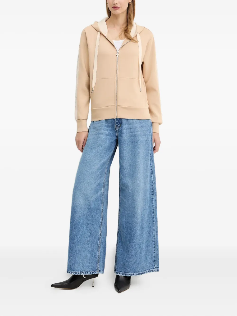 Guess Usa Zip Hoodie In Neutral