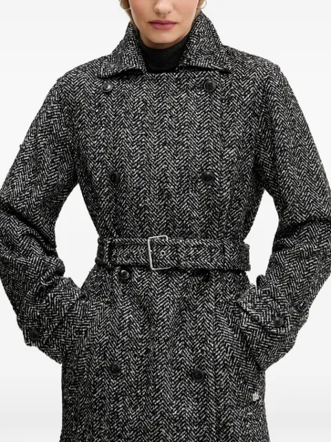 HUGO belted herringbone coat