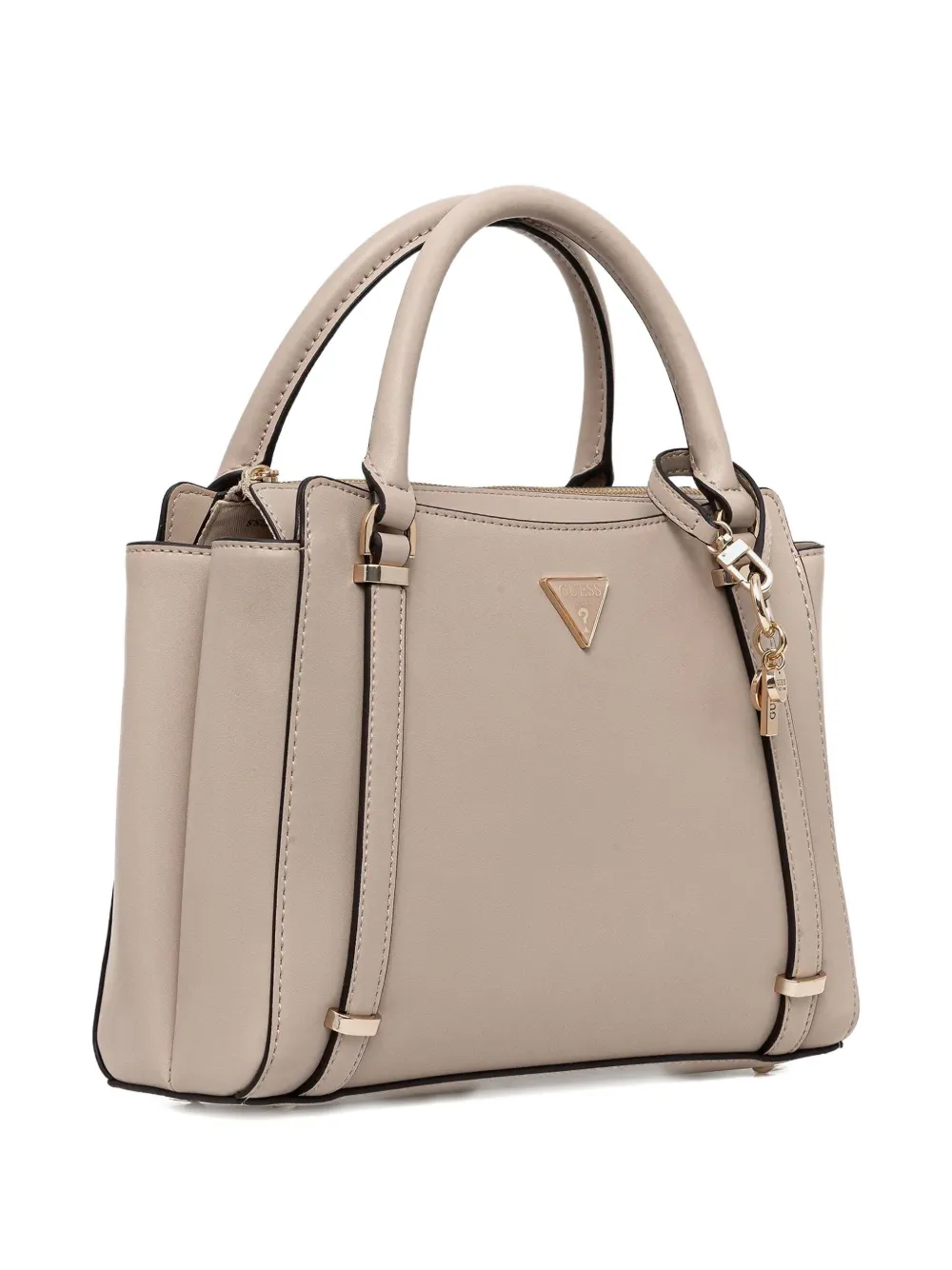 Guess Usa Charm-detail Crossbody Bag In Neutral