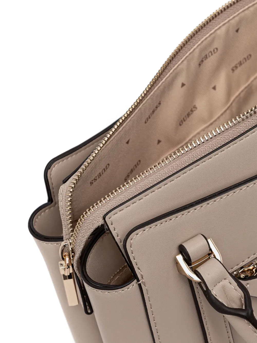 Guess Usa Charm-detail Crossbody Bag In Neutral