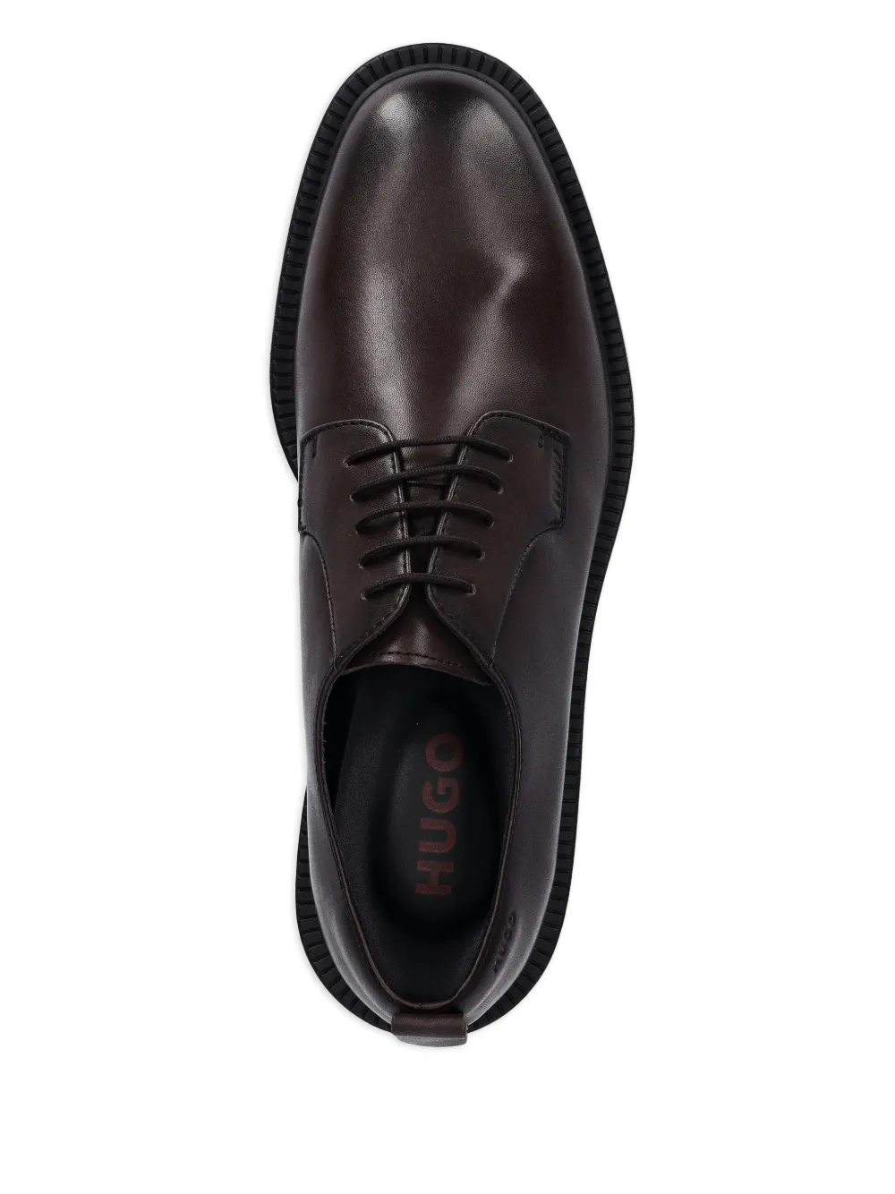 HUGO Leren veterschoenen Bruin