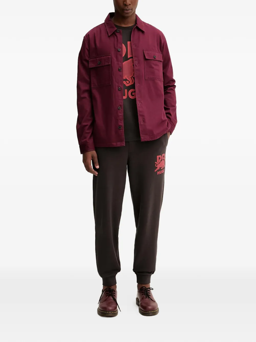 HUGO chest-pocket shirt - Rood