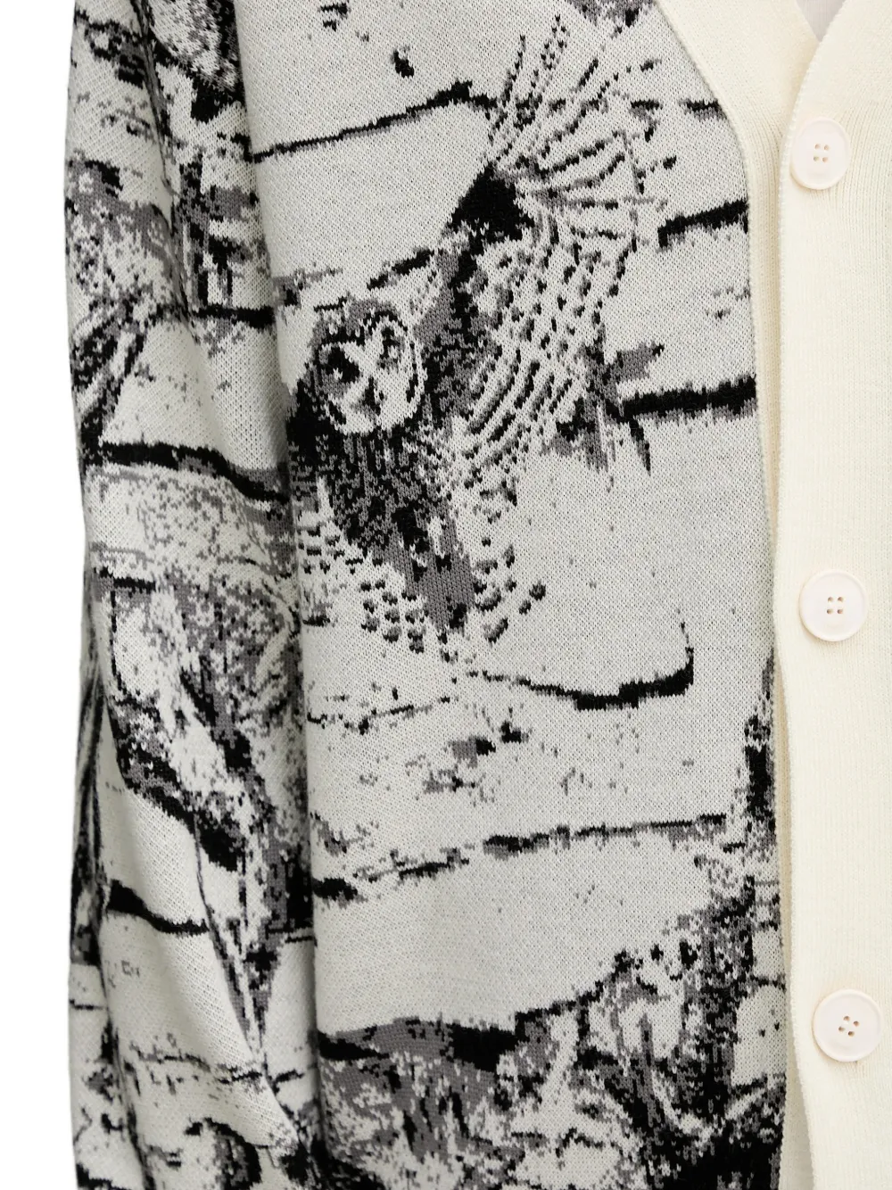 Hugo Boss Button Patterned Cardigan In White