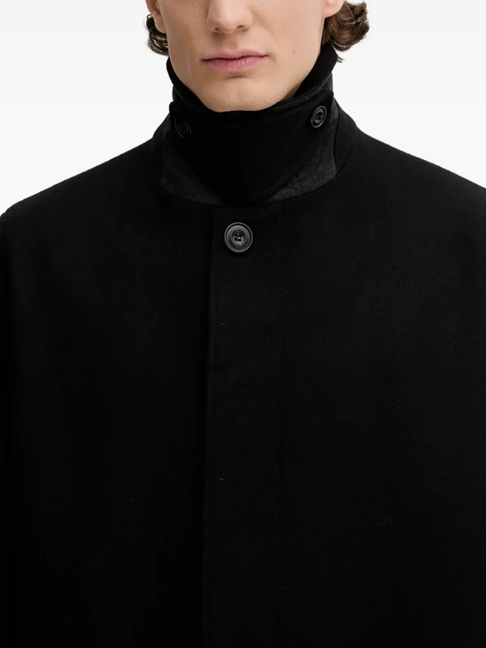 HUGO Jas met puntkraag en knoopsluiting Zwart