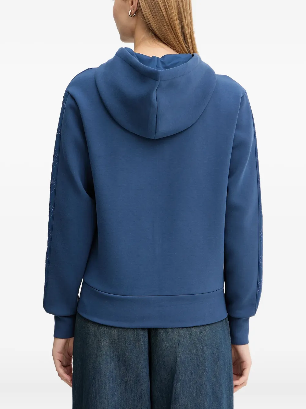 Guess Usa Zip-detail Hoodie In Blue