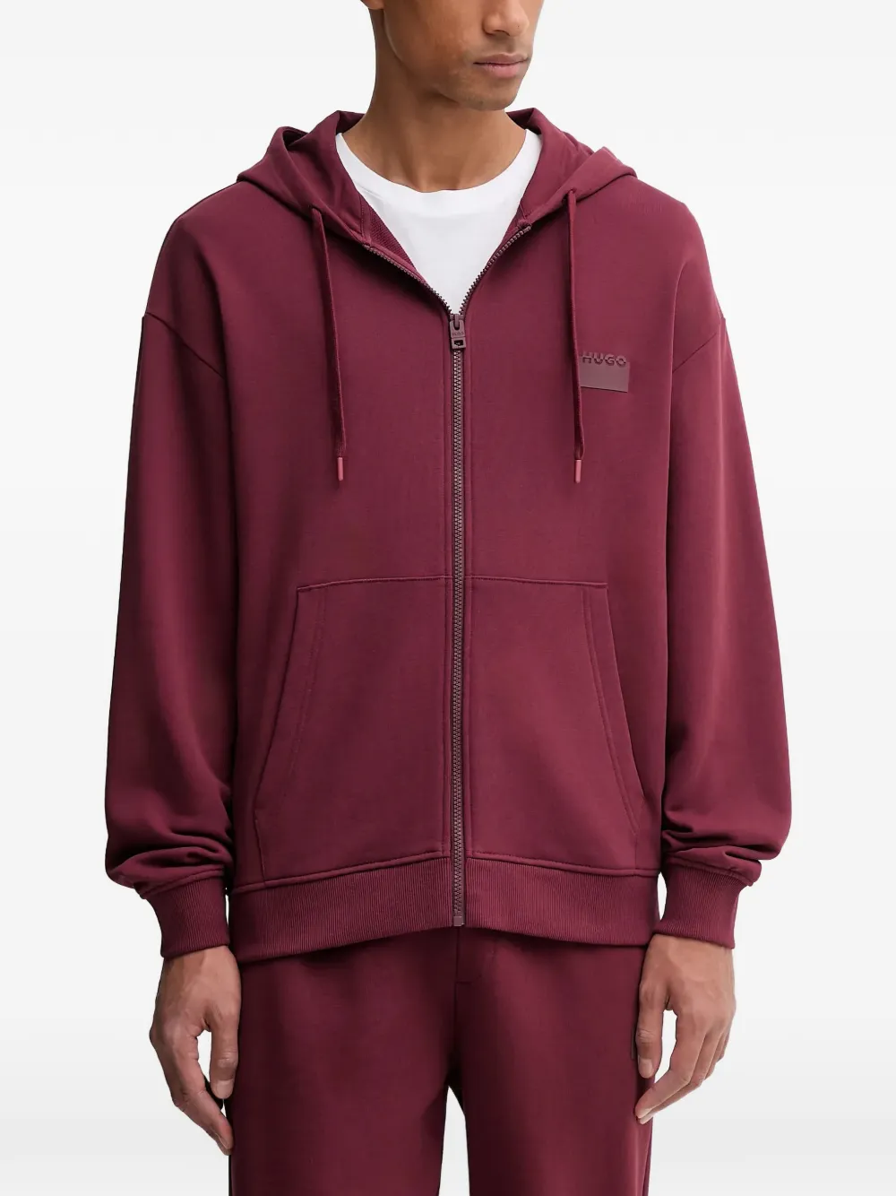 HUGO zip-up hooded hoodie | rojo | Image 1