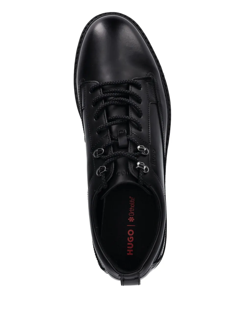 HUGO Leren derby schoenen Zwart