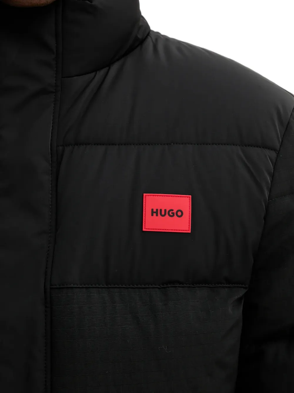 HUGO Gewatteerd jack Zwart