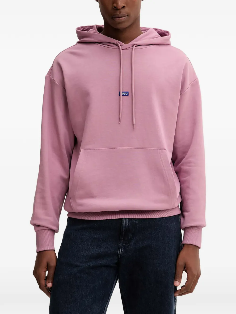 HUGO logo-patch hoodie | Pink | Image 1