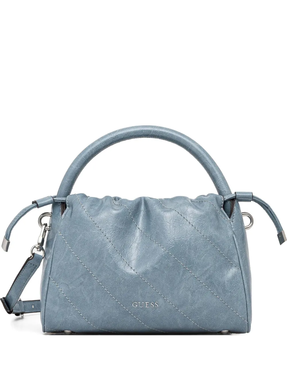 Guess Usa Small Amys Quilted-design Crossbody Bag In Blue