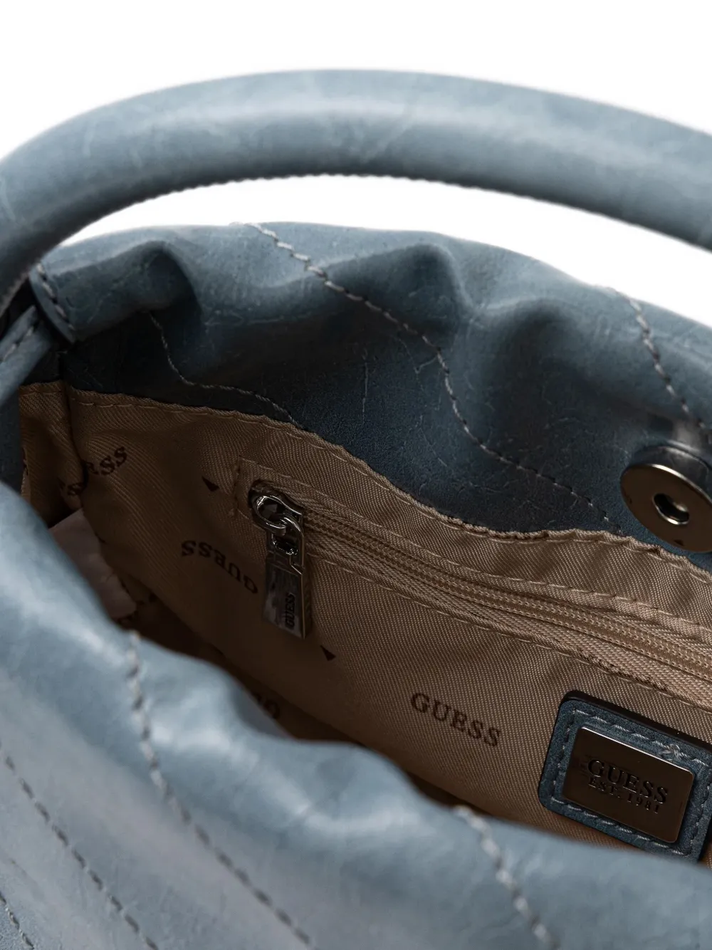 Guess Usa Small Amys Quilted-design Crossbody Bag In Blue