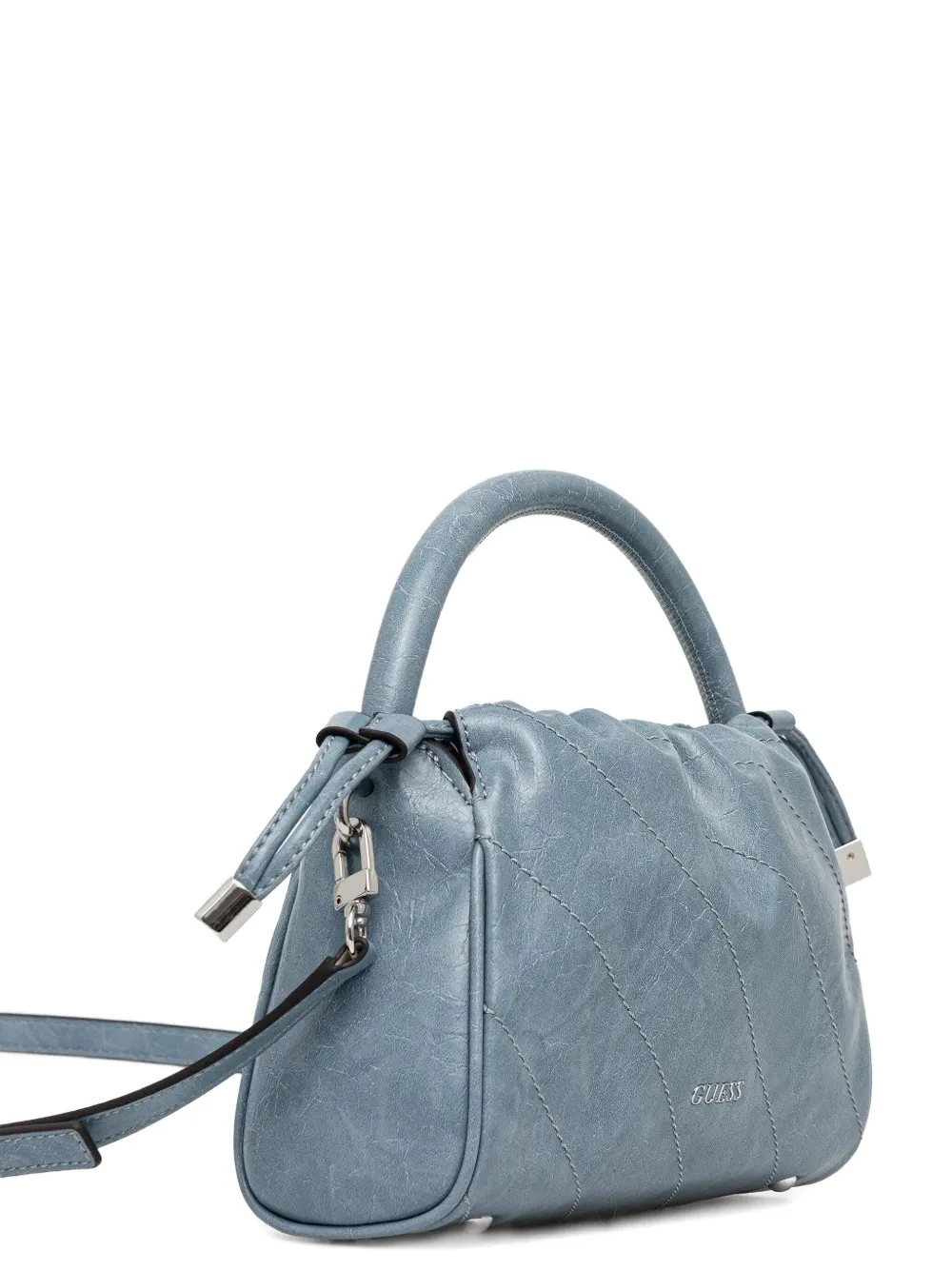 Guess Usa Small Amys Quilted-design Crossbody Bag In Blue