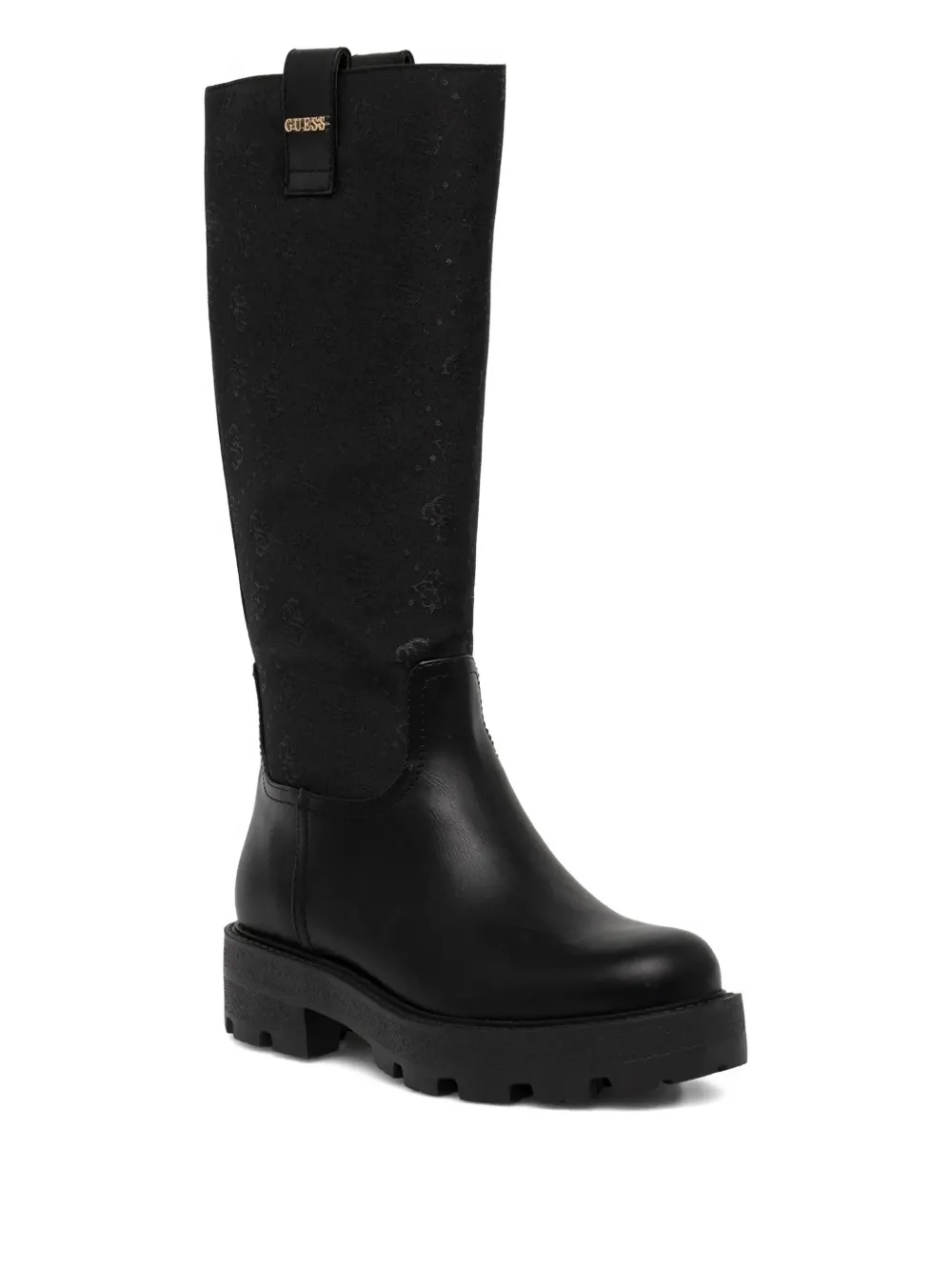 Guess Usa Yannis 4g Logo-pattern Boot In Black