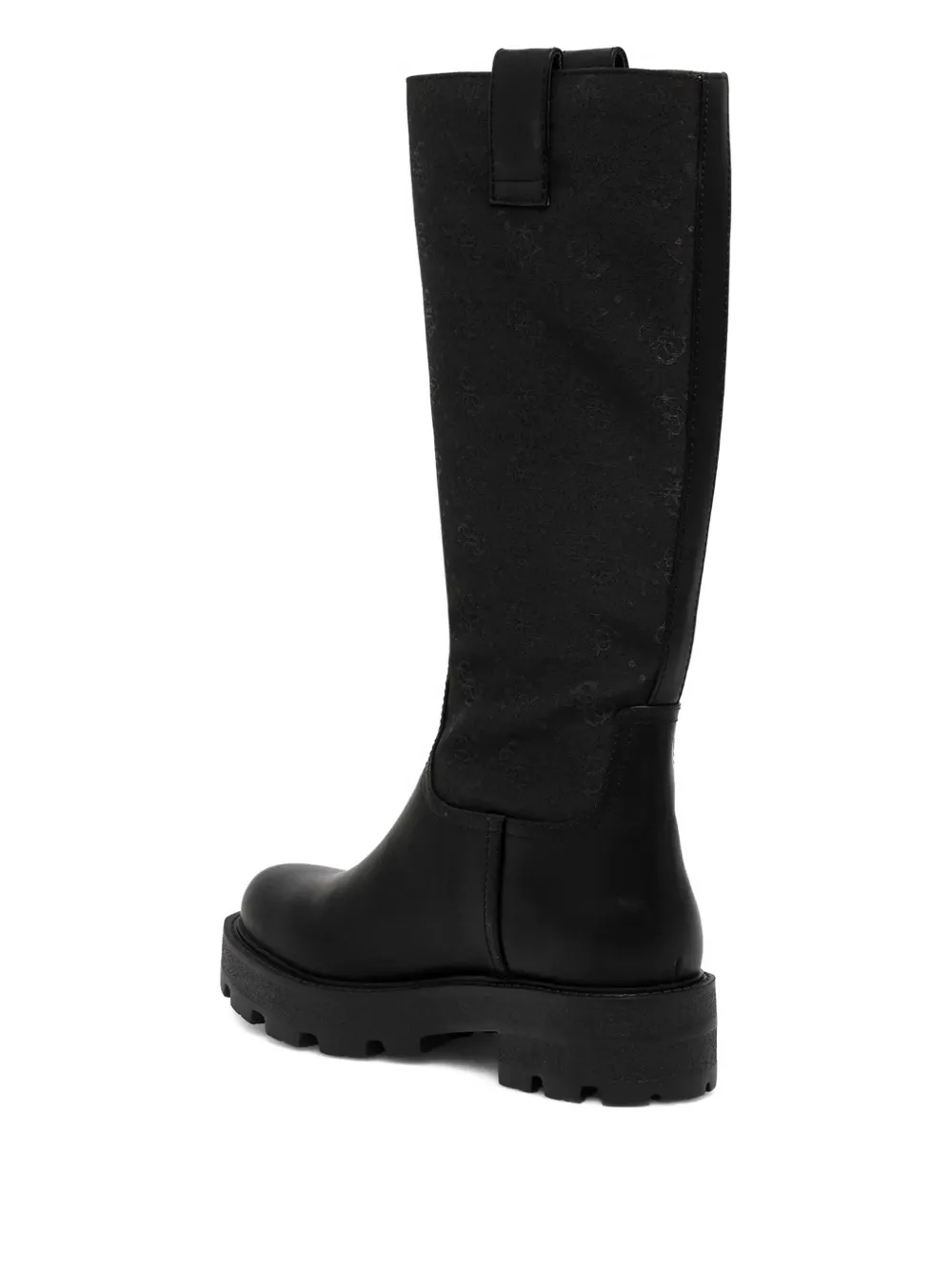 Guess Usa Yannis 4g Logo-pattern Boot In Black