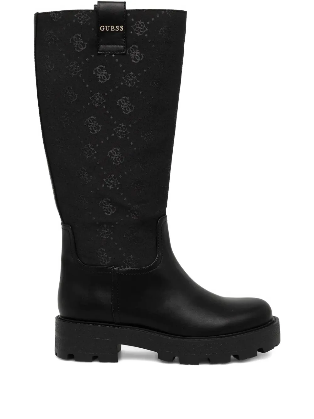 Guess Usa Yannis 4g Logo-pattern Boot In Black