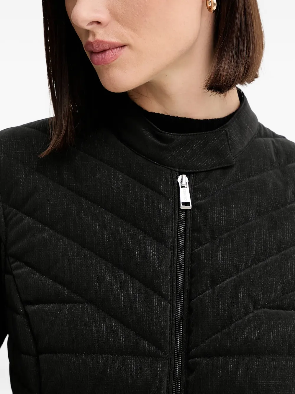 Guess Usa Quilted Zip Gilet In Black