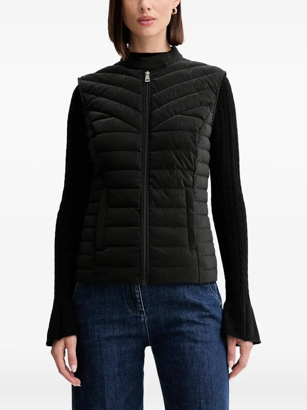 Guess Usa Quilted Zip Gilet In Black