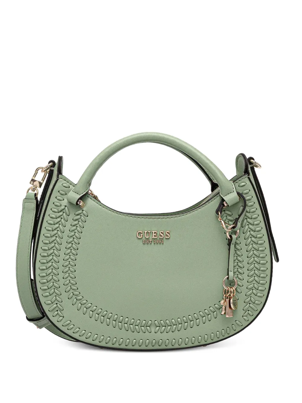 GUESS USA ウーブンディテール ショルダーバッグ - グリーン