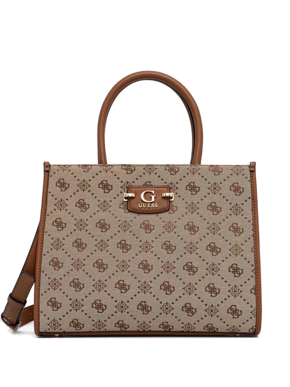 Guess Usa Neda 4g Logo-pattern Tote Bag In Neutral