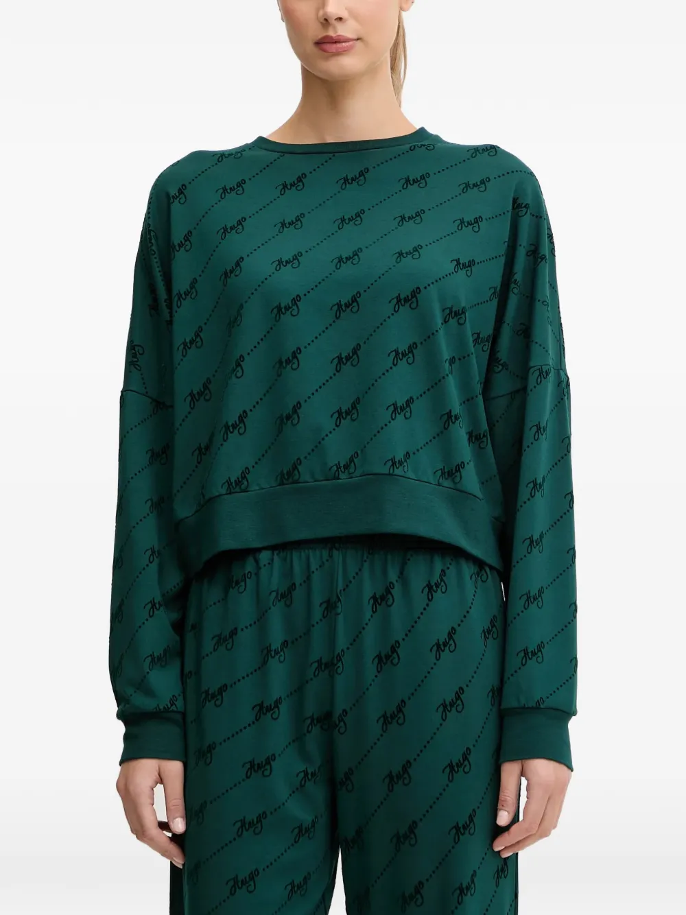 HUGO all-over print sweater | Green | Image 1