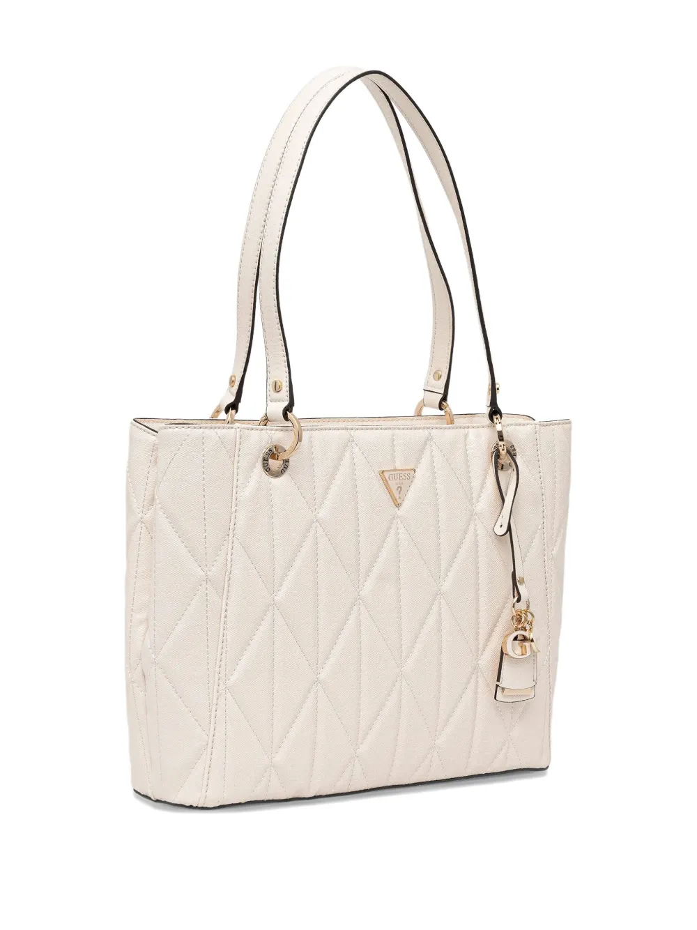GUESS USA quilted charm tote bag - Beige