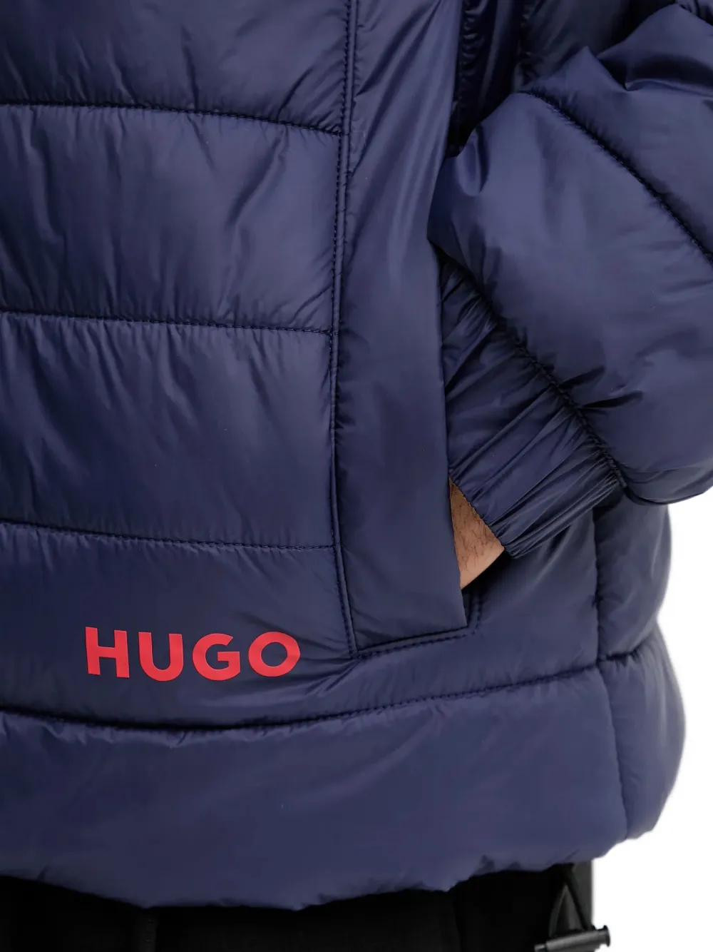 HUGO Gewatteerd jack met ritssluiting Blauw