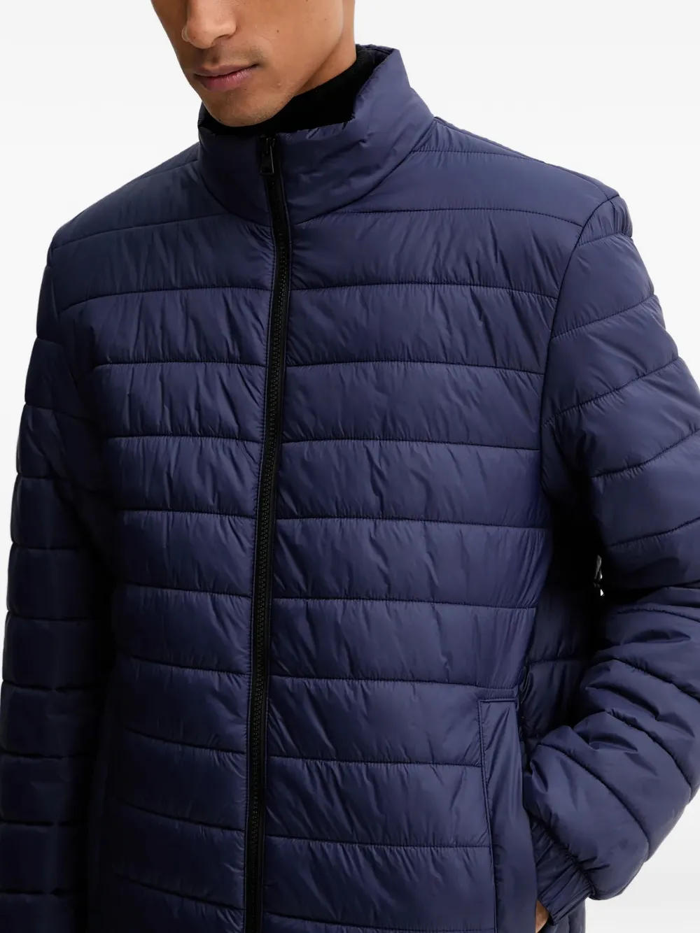 HUGO Gewatteerd jack met ritssluiting Blauw