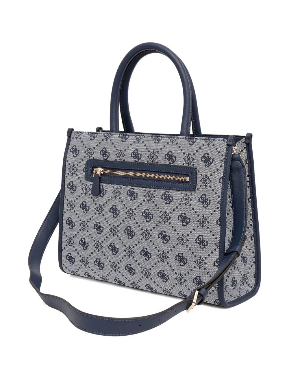 Guess Usa Monogram-pattern Tote Bag In Blue