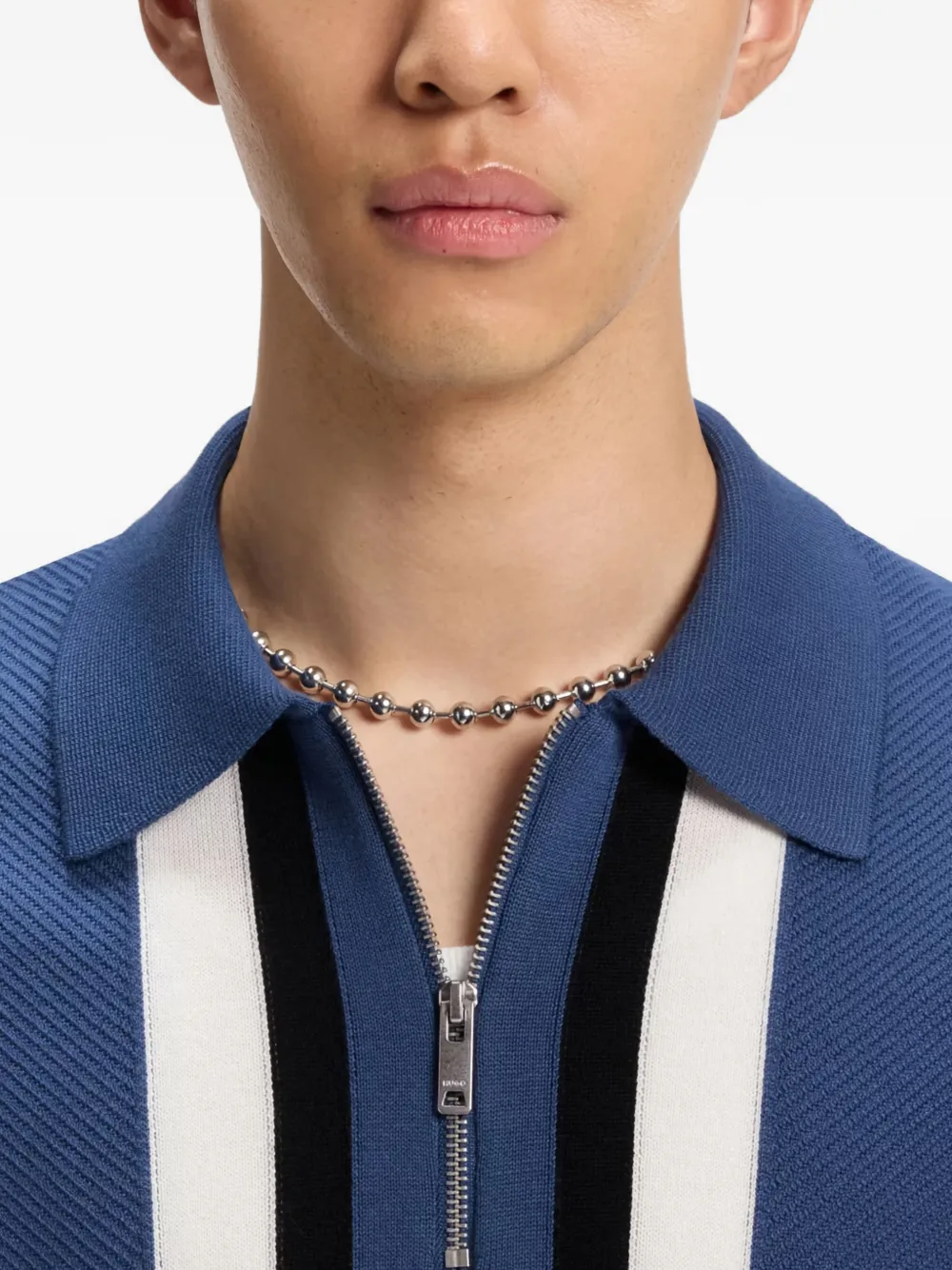 HUGO Poloshirt met gestreept-detail Blauw