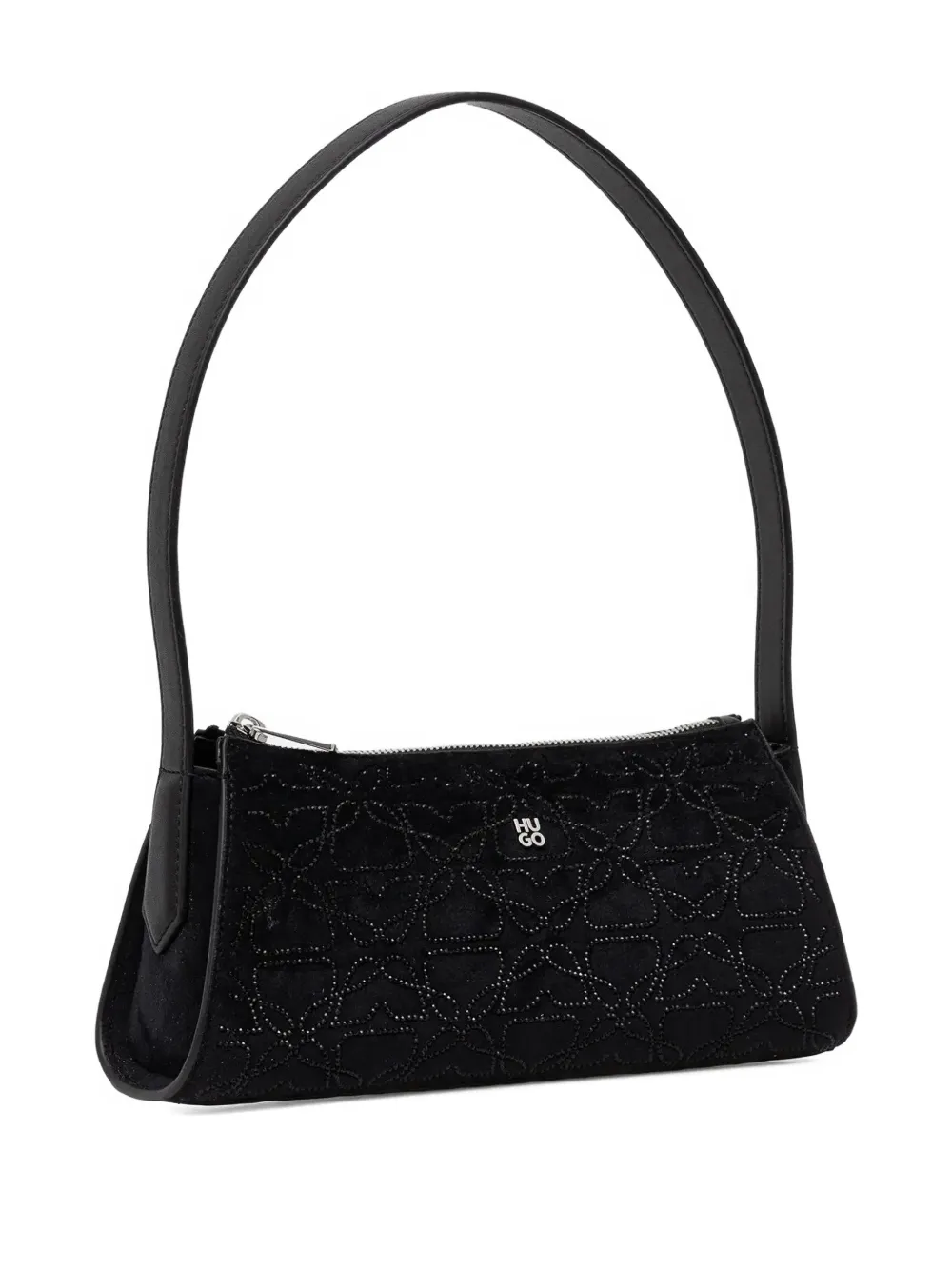 HUGO embellished logo-detail zip-fastening shoulderbag - Zwart