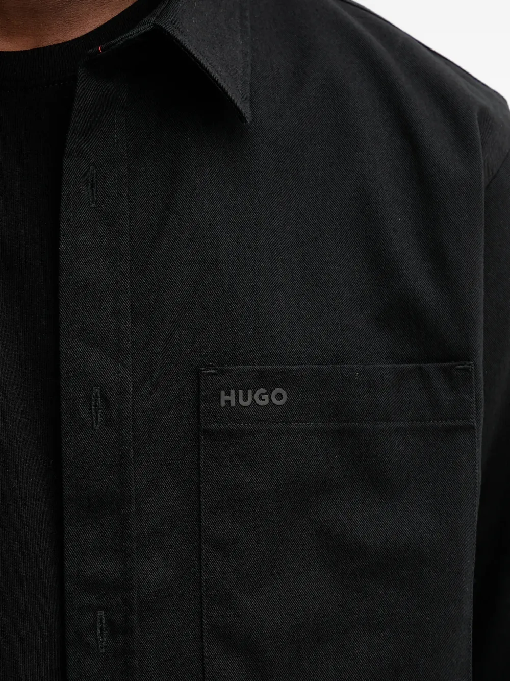 HUGO Overhemd met opgestikte zak Zwart