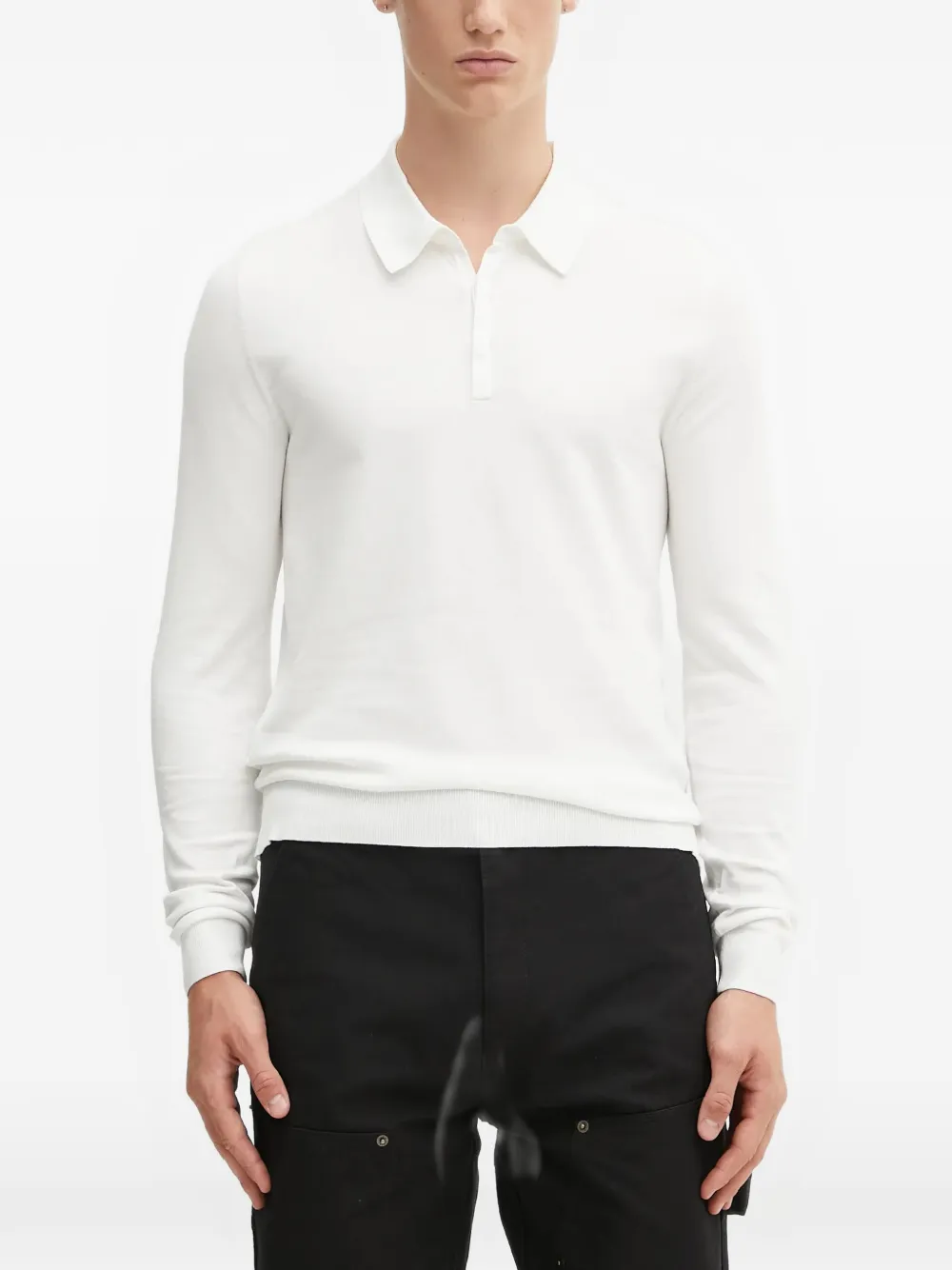 HUGO buttoned knitted polo shirt | blanco | Image 1