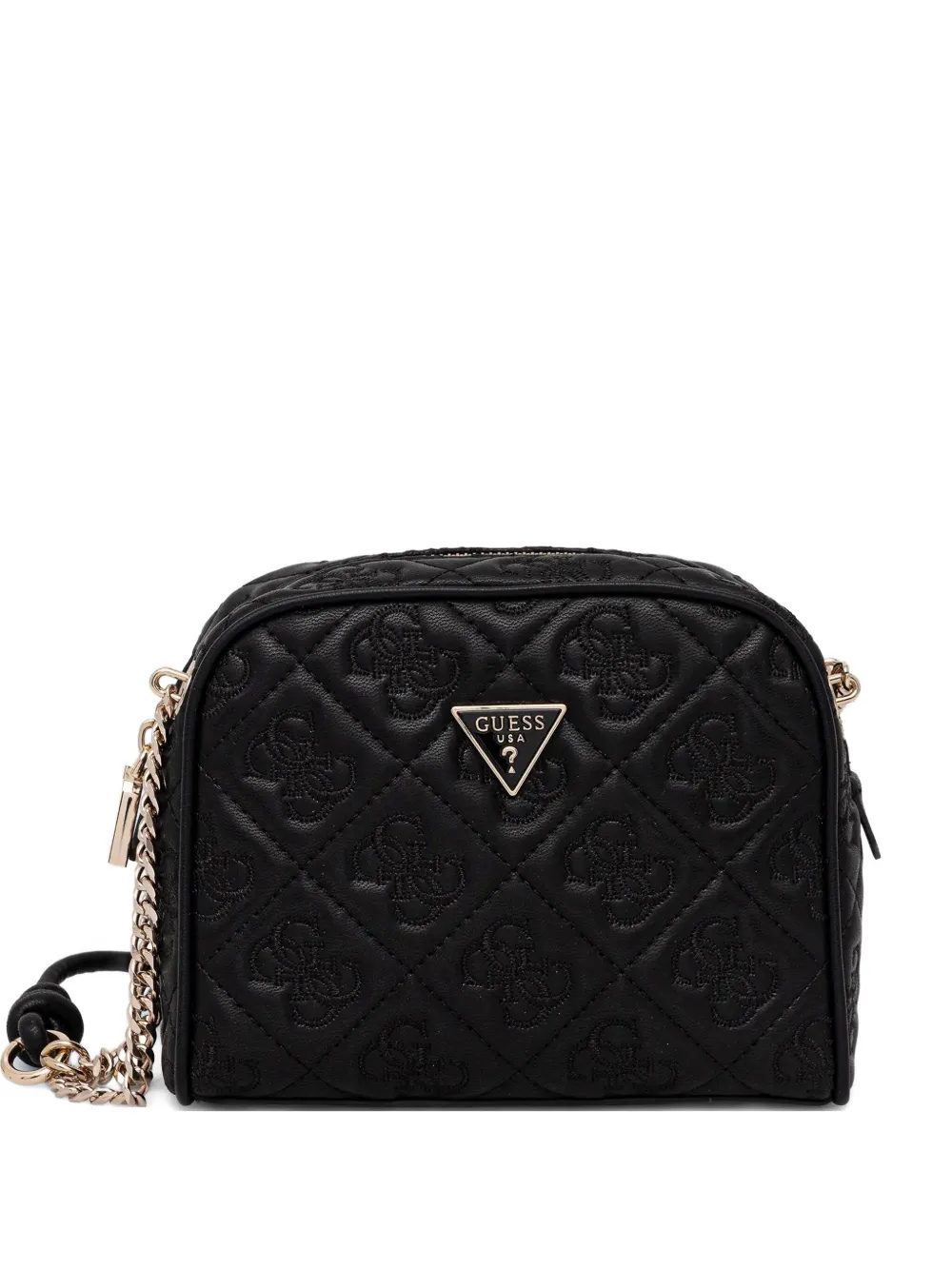 Guess Usa Mini Adelasia Logo-plaque Crossbody Bag In Black