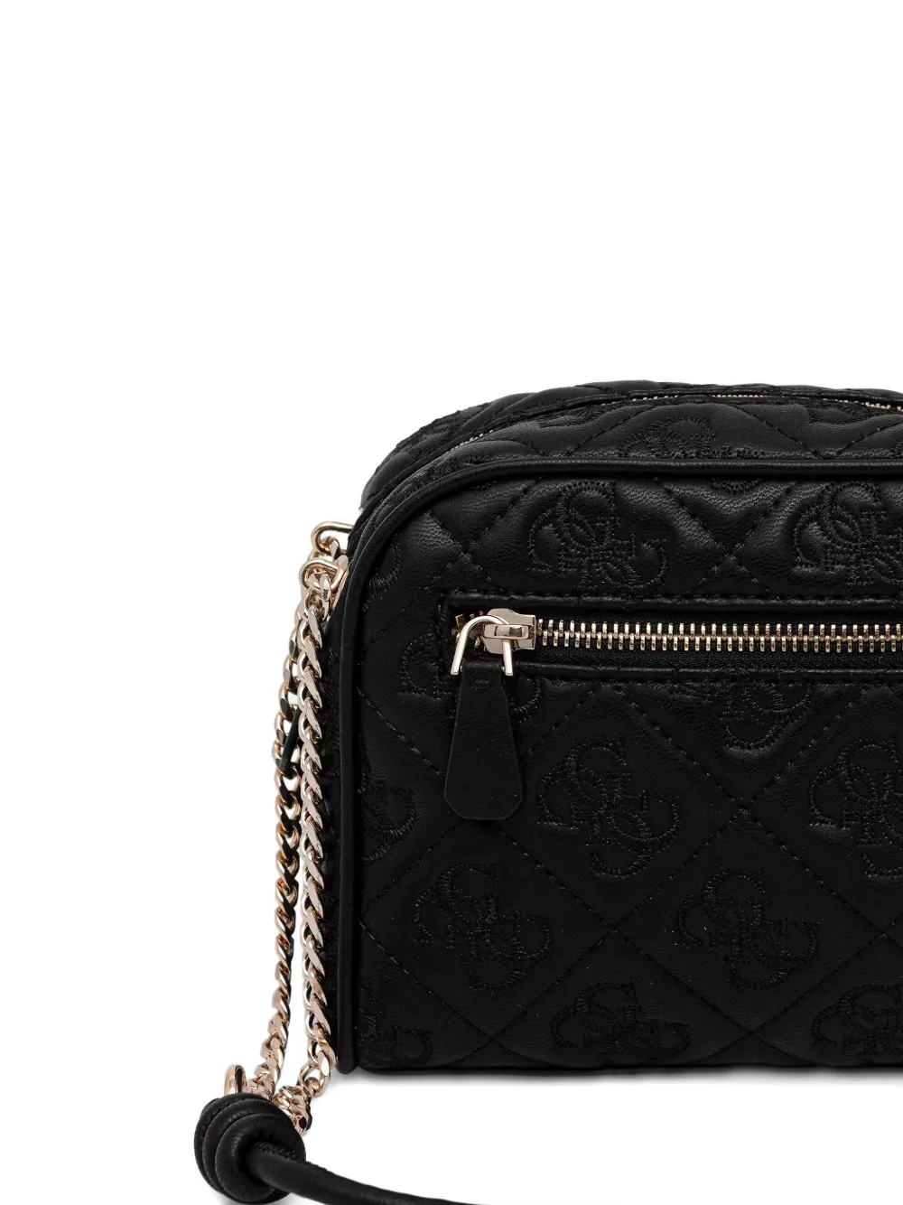 Guess Usa Mini Adelasia Logo-plaque Crossbody Bag In Black