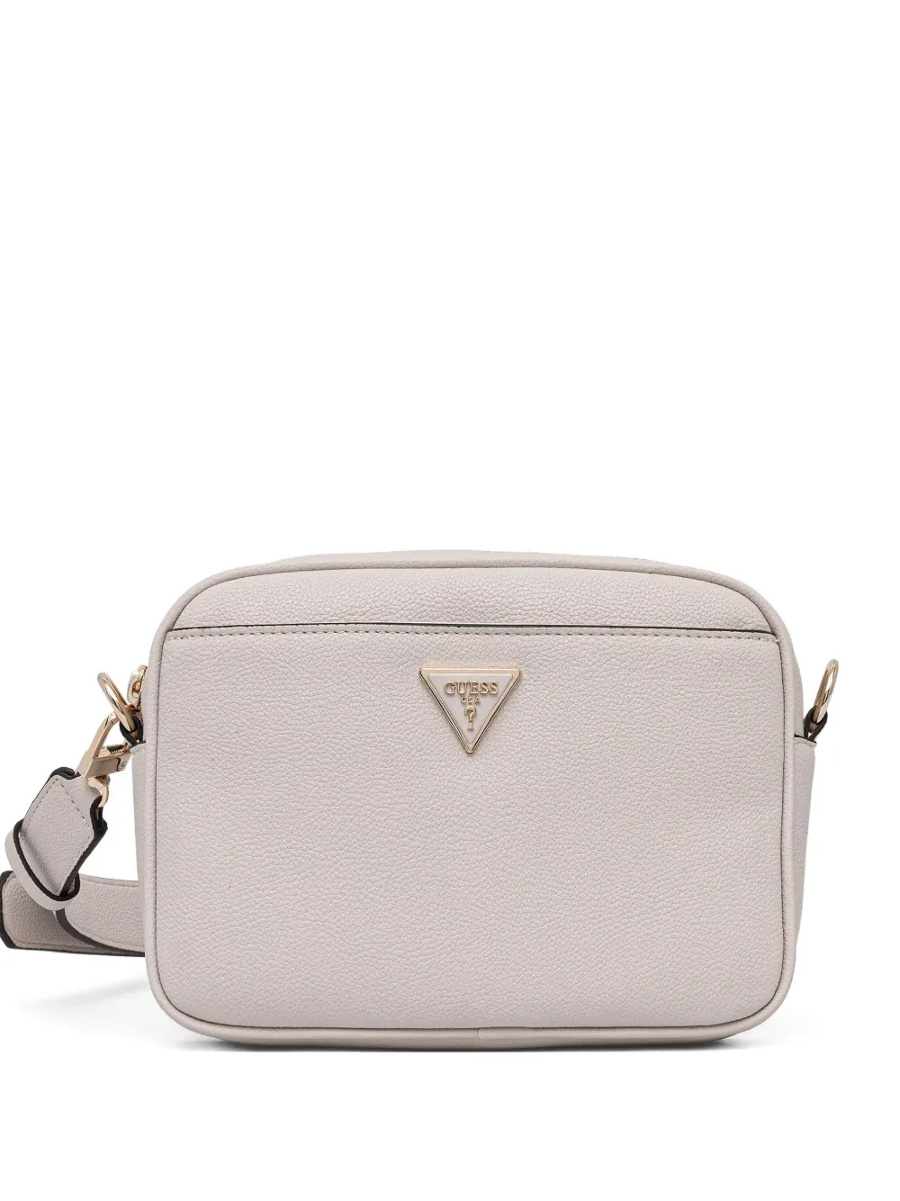 Guess Usa Triangle-logo Cross Body Bag In Neutral