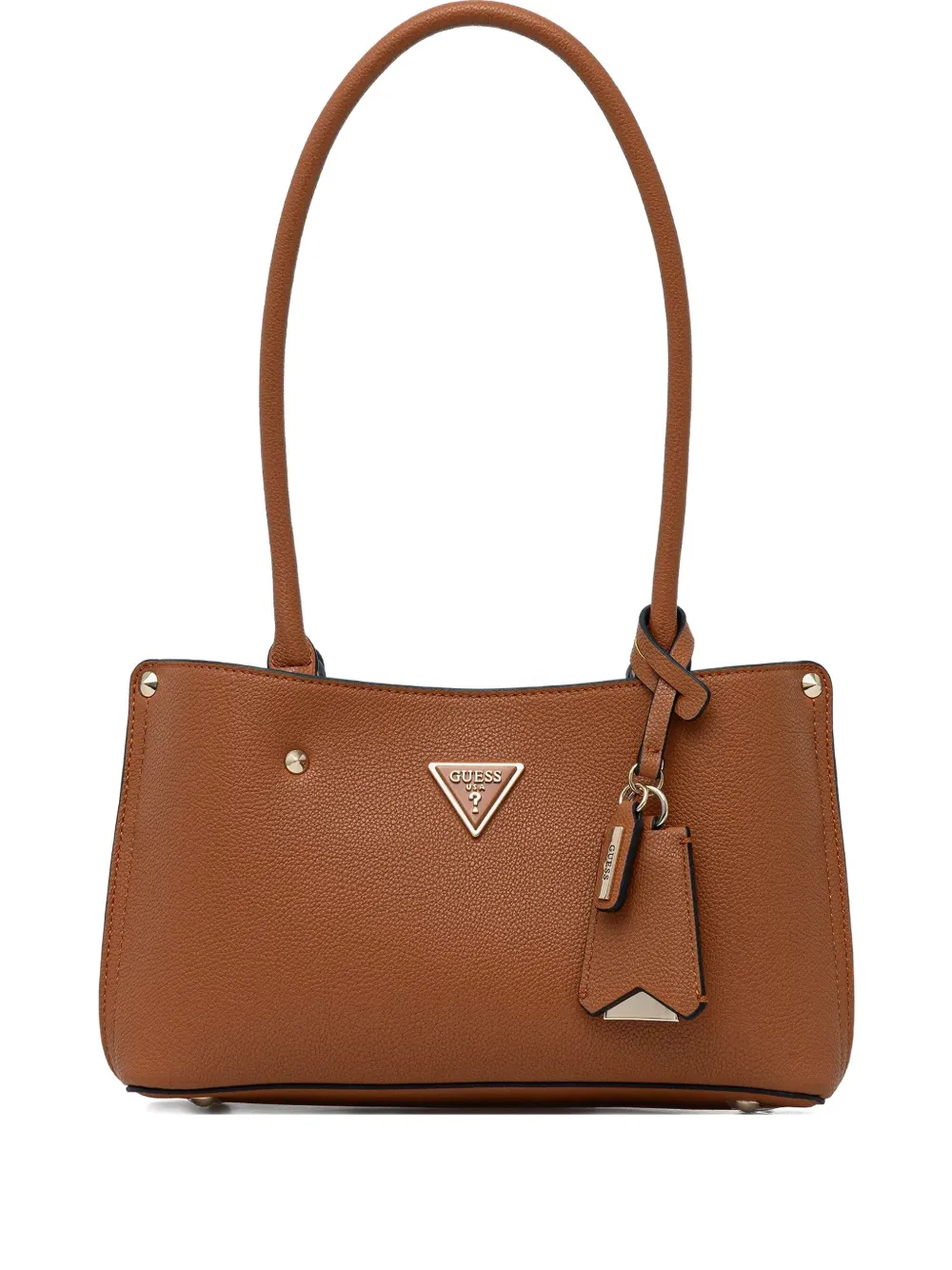 GUESS USA ロゴプレート ショルダーバッグ - ブラウン